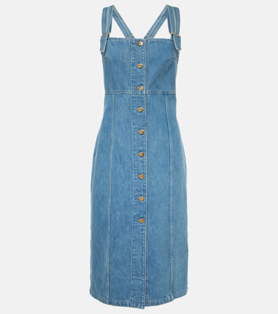 Patou Denim Midi Dress In Blue