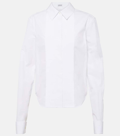 Loewe Pleated Shirt In Off-white