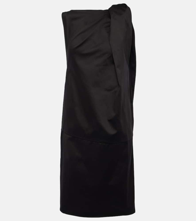 Totême Cotton And Linen Minidress In Black