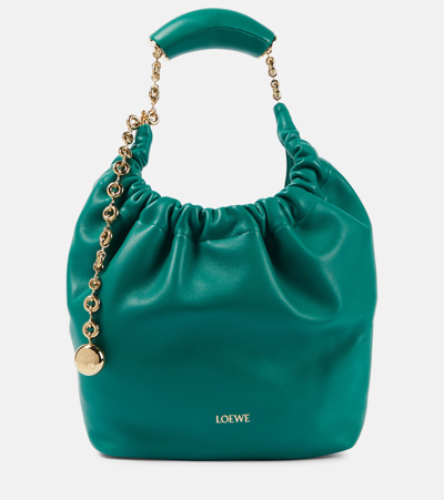 Loewe Squeeze Small Leather Shoulder Bag In Green