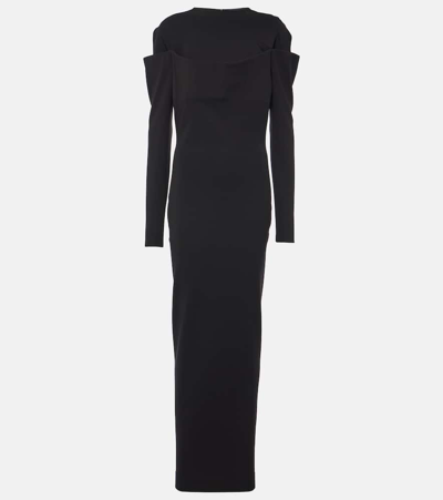 Jacquemus Sabre Jersey Maxi Dress In Black