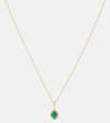 STONE AND STRAND BONBON 14KT GOLD PENDANT NECKLACE WITH EMERALD
