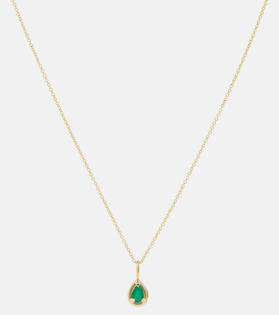 Stone And Strand Bonbon 14kt Gold Pendant Necklace With Emerald