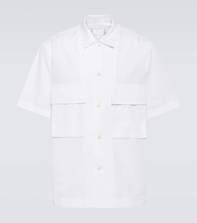 Sacai X Thomas Mason Cotton Poplin Shirt In White