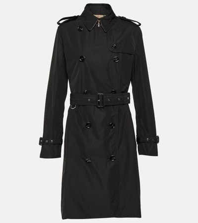 Burberry Double-breasted Trench Coat In Nero
