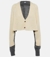 Loewe Cropped Wool Cardigan In Yellow