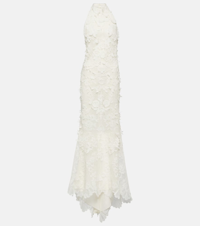 Alexander Mcqueen Cotton-blend Lace Gown In White