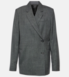 Totême Double-breasted Recycled Woven Blazer In Black
