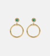 ILEANA MAKRI ENDLESS 18KT GOLD HOOP EARRINGS WITH DIAMONDS AND EMERALDS