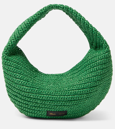 Khaite Medium Raffia Shoulder Bag In Green