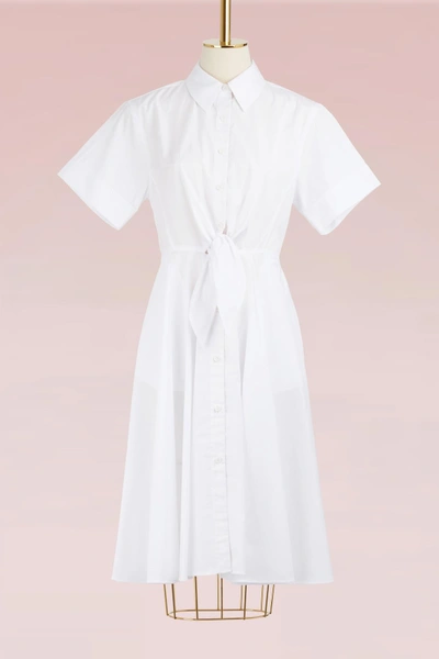 Diane Von Furstenberg Cotton Shirt Dress In White