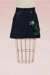 MIU MIU DENIM SKIRT WITH EMBROIDERED NUMBER,GWD113/1PGW/8