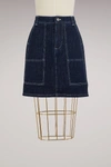 KENZO SHORT DENIM SKIRT,F762JU2396EA/INK