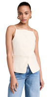 Staud Off-white Una Tank Top In Ecru