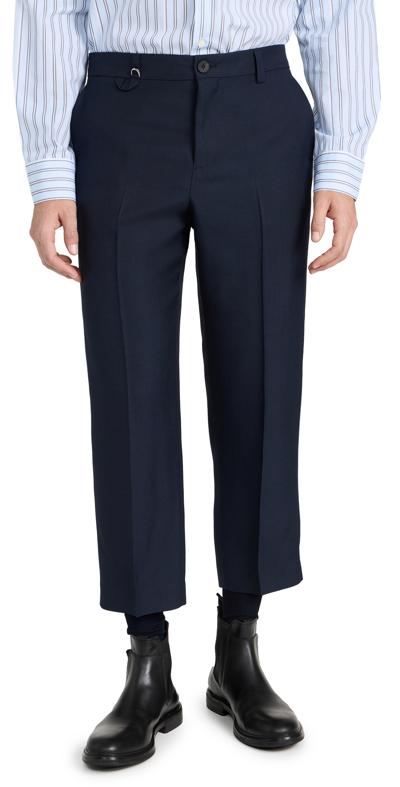 Jacquemus Cropped Cabri Formal Trousers In Dark Navy