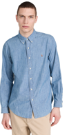 Polo Ralph Lauren Blue Cotton Polo Pony Chambray Shirt In Blue