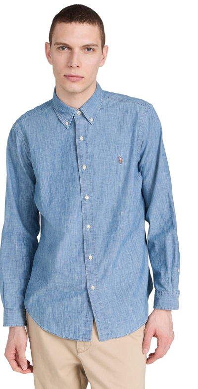 Polo Ralph Lauren Classic Fit Chambray Button Down Shirt Blue