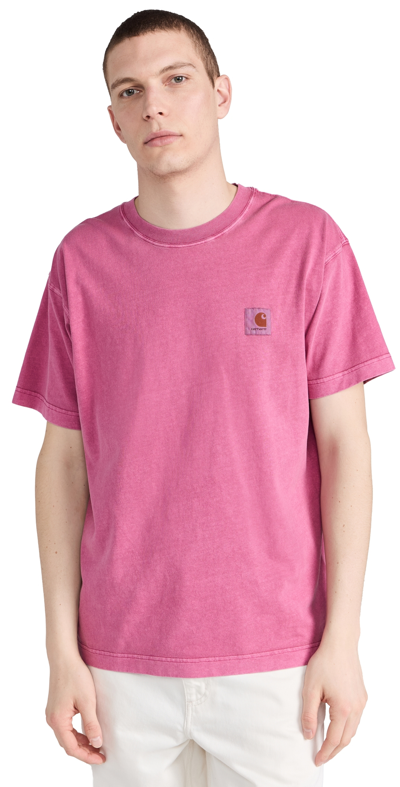 Carhartt Short Sleeve Nelson T Shirt Magenta In Pink