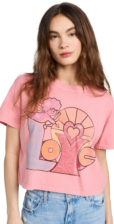 Mother X Bowie The Grab Bag Crop Graphic Tee In Pink