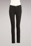 7 FOR ALL MANKIND SKINNY HIGH WAIST JEANS,SWZ5260BF/RINSED BLK