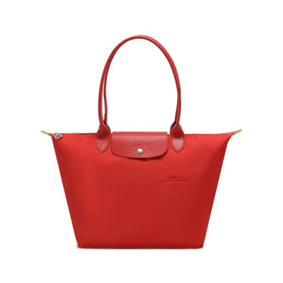 Longchamp Large Le Pliage Embroidered Tote Bag In Red
