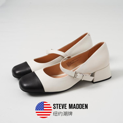 Steve Madden 思美登复古优雅女鞋粗跟一字带玛丽珍单鞋女 Shasan In Multi