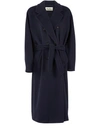 Max Mara Madame Wool And Cashmere Long Belted Coat In Marine