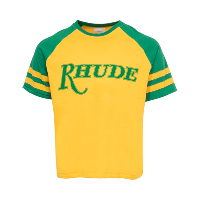 Pre-owned Rhude San Paulo Short-sleeve Tee 'yellow/green'