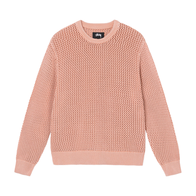 Pre-owned Stussy Pigment Dyed Loose Gauge Sweater 'peach' In Pink