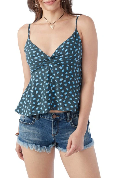 O'neill Juniors' Tobi Floral-print High-low Camisole In Slate