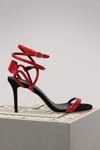 Isabel Marant Aoda Leather And Suede Sandals In Rd