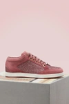 JIMMY CHOO MIAMI LEATHER TRAINERS,MIAMI/FGS/VINTAGE ROSE