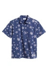 Saturdays Surf Nyc Billy Sunbaked Star Print Short Sleeve Quarter Zip Workwear Shirt In Star Print