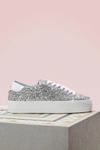 CHIARA FERRAGNI SILVER GLITTER SNEAKERS,CF1714/SILVER