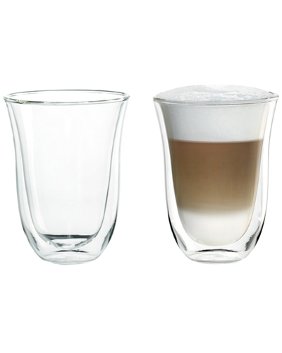 Delonghi Set Of Two 7.5oz Latte Glasses In White