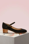 Apc Victoria Block-heel Suede Pumps In Noir
