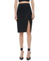 Alice And Olivia Siobhan Wrap-effect Pinstriped Twill Skirt