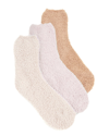 Stems Plush Ankle Socks 3-pack In Beige
