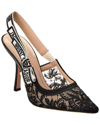 DIOR DIOR J'ADIOR LACE & LEATHER SLINGBACK PUMP