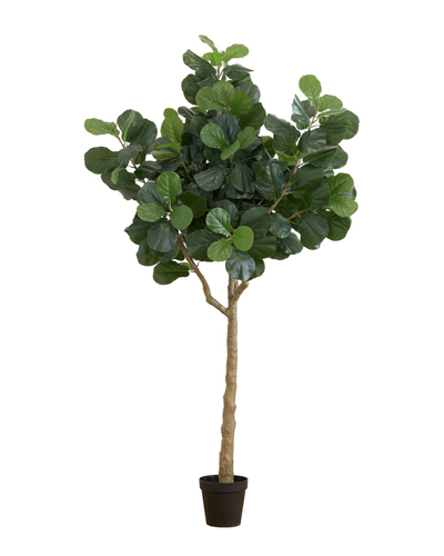 Nearly Natural 10ft Artificial Fiddle Leaf Fig Tree In Green