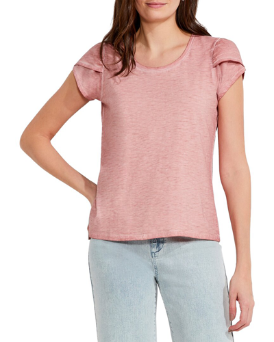 Nic + Zoe Nic+zoe Tulip Sleeve Scoop T-shirt In Pink