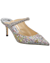 Jimmy Choo Bing 100 Glitter Fabric M In Silver