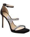 Jimmy Choo Black Bing Sandals With Crustal Embellishment In Leather Woman In Black