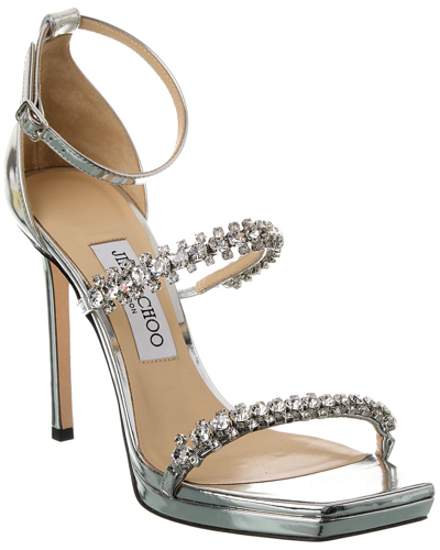 Jimmy Choo Bing 105 Leather Sandal In Silver