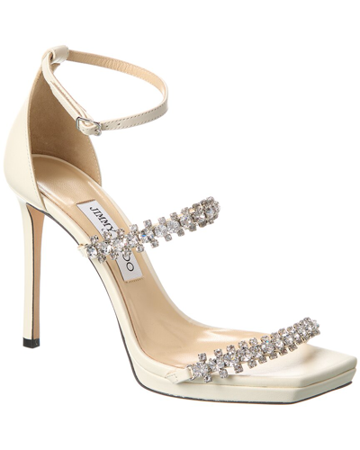 Jimmy Choo Bing 105 Leather Sandal In White