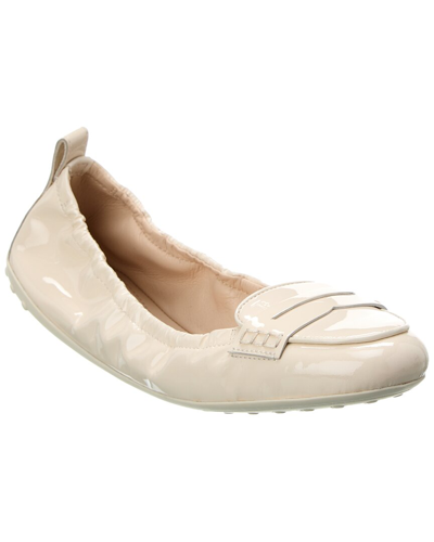 Tod's Patent Flat In White