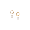 Aurate New York Diamond Pearl Huggie Earrings In White