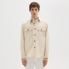 Theory Garvin Shirt Jacket In Organic Cotton In New Sand