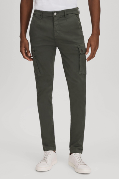 Replay Slim Fit Cargo Trousers In Military Green