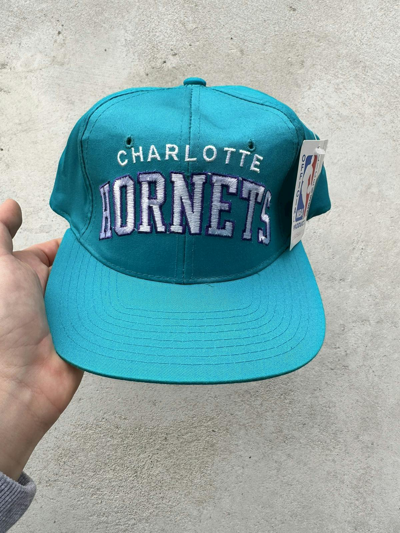Pre-owned Nba X Starter Vintage 90's Charlotte Hornets Snapback Logo Athletics In Blue